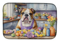 Decorating Easter English Bulldog Dish Drying Mat Absorbent Dish Drying Mat Pad for Kitchen Counter Dish Drainer Mat for Countertop, 14 x 21", Multicolor