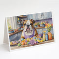Decorating Easter English Bulldog Greeting Cards Pack of 8 Blank Cards with Envelopes Whimsical A7 Size 5x7