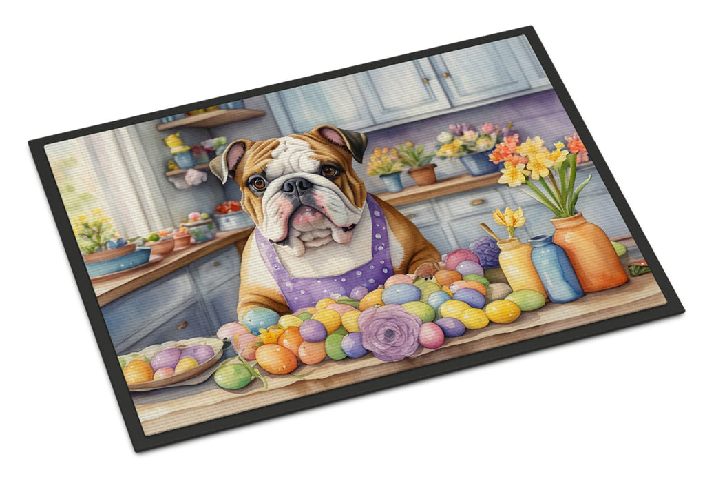 Decorating Easter English Bulldog Doormat Indoor Outdoor 24H X 36W Front Door Mat Rugs for Entryway, Non Slip Washable Low Pile,