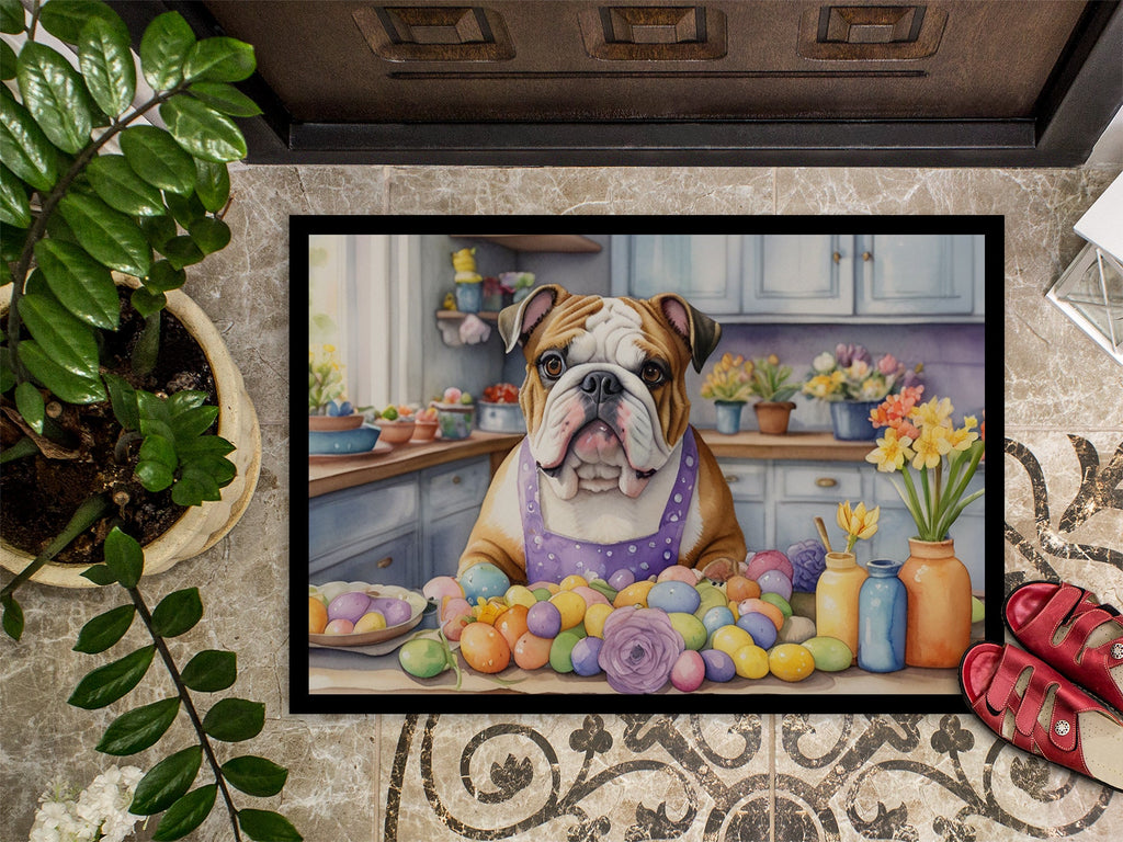 Decorating Easter English Bulldog Doormat Indoor Outdoor 24H X 36W Front Door Mat Rugs for Entryway, Non Slip Washable Low Pile,