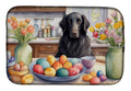 Decorating Easter Flat-Coated Retriever Dish Drying Mat Absorbent Dish Drying Mat Pad for Kitchen Counter Dish Drainer Mat for Countertop, 14 x 21", Multicolor