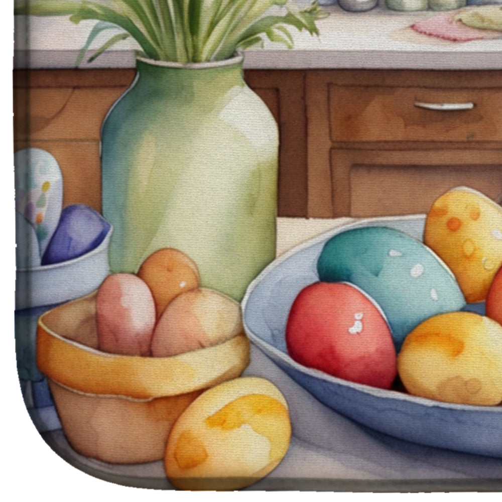 Decorating Easter Flat-Coated Retriever Dish Drying Mat Absorbent Dish Drying Mat Pad for Kitchen Counter Dish Drainer Mat for Countertop, 14 x 21", Multicolor