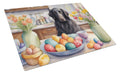 Decorating Easter Flat-Coated Retriever Cutting Board Tempered Glass Kitchen Cutting Surface, Heat Resistant Chopping, Non-Slip Feet, Food Prep & Serving