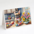 Decorating Easter French Bulldog Greeting Cards Pack of 8 Blank Cards with Envelopes Whimsical A7 Size 5x7