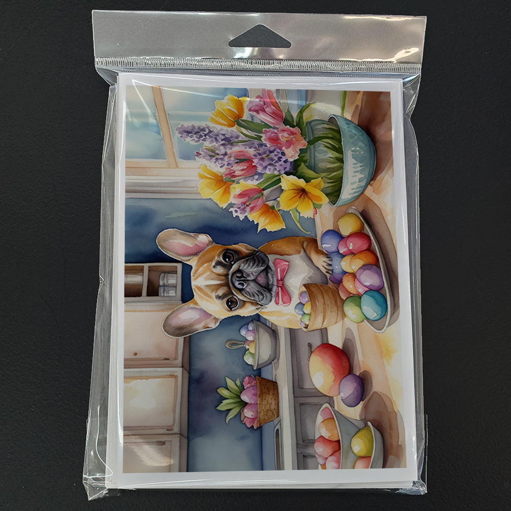 Decorating Easter French Bulldog Greeting Cards Pack of 8 Blank Cards with Envelopes Whimsical A7 Size 5x7