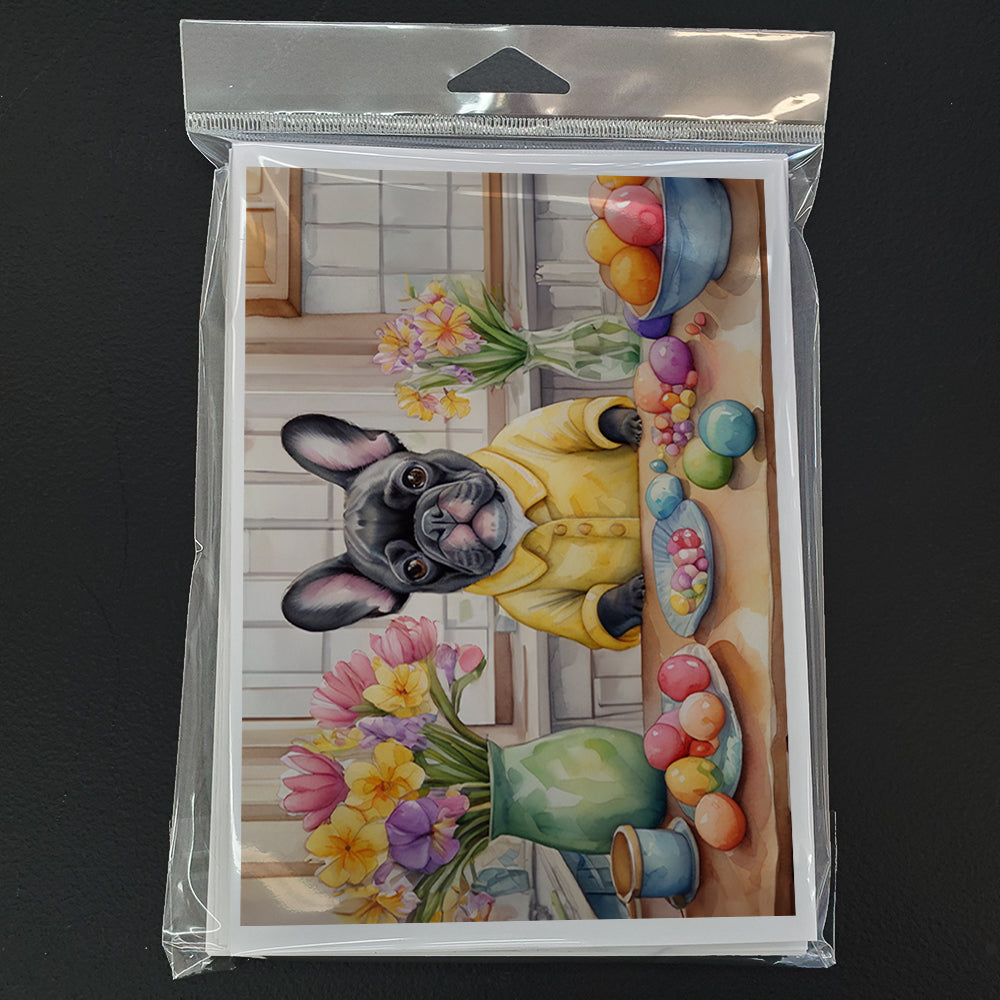 Decorating Easter French Bulldog Greeting Cards Pack of 8 Blank Cards with Envelopes Whimsical A7 Size 5x7