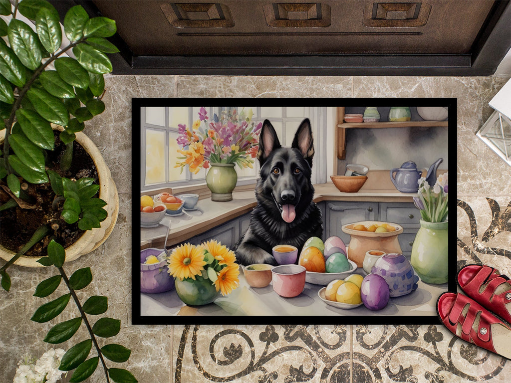 Decorating Easter German Shepherd Doormat Indoor Outdoor 18H X 27W Front Door Mat Rugs for Entryway, Non Slip Washable