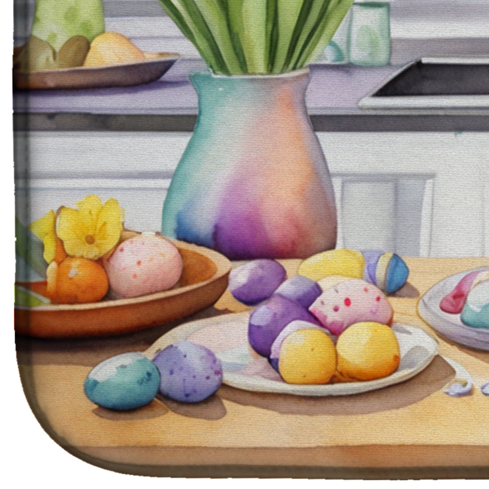 Decorating Easter German Shorthaired Pointer Dish Drying Mat Absorbent Dish Drying Mat Pad for Kitchen Counter Dish Drainer Mat for Countertop, 14 x 21", Multicolor