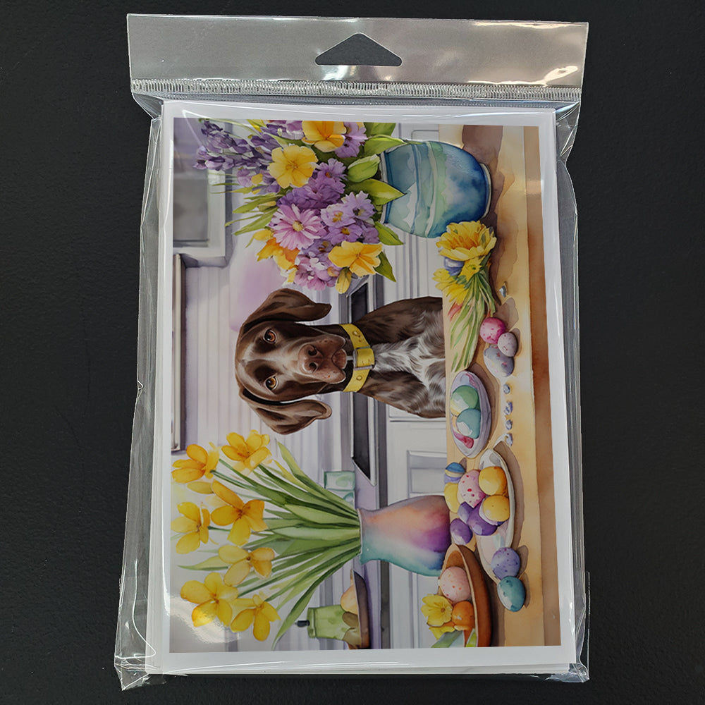 Decorating Easter German Shorthaired Pointer Greeting Cards Pack of 8 Blank Cards with Envelopes Whimsical A7 Size 5x7