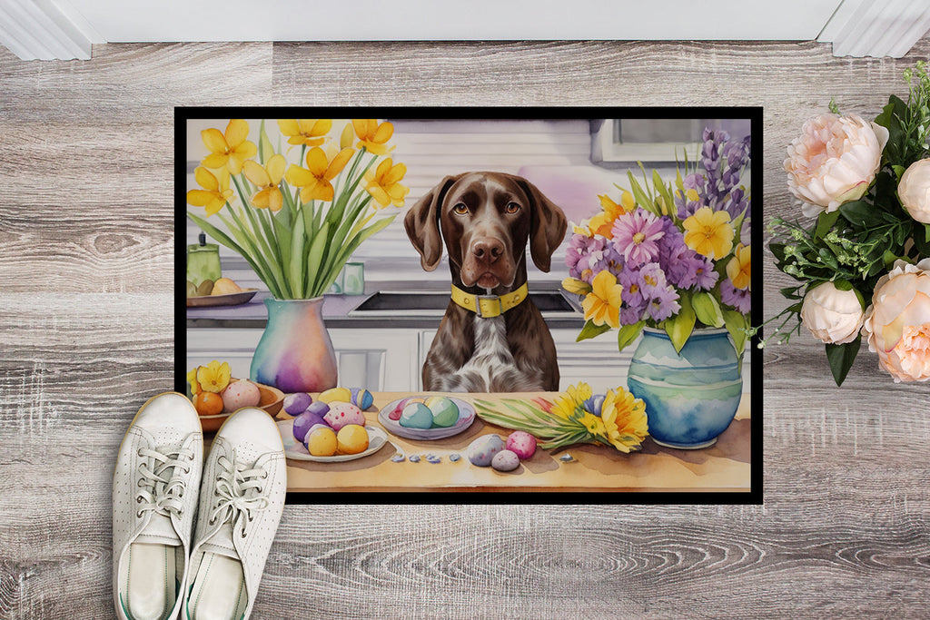 Decorating Easter German Shorthaired Pointer Doormat Indoor Outdoor 18H X 27W Front Door Mat Rugs for Entryway, Non Slip Washable