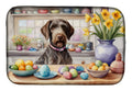 Decorating Easter German Wirehaired Pointer Dish Drying Mat Absorbent Dish Drying Mat Pad for Kitchen Counter Dish Drainer Mat for Countertop, 14 x 21", Multicolor