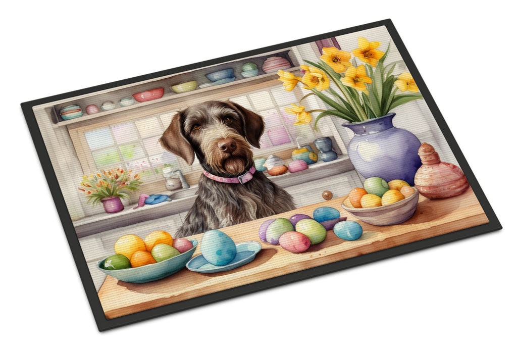 Decorating Easter German Wirehaired Pointer Doormat Indoor Outdoor 24H X 36W Front Door Mat Rugs for Entryway, Non Slip Washable Low Pile,