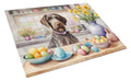 Decorating Easter German Wirehaired Pointer Cutting Board Tempered Glass Kitchen Cutting Surface, Heat Resistant Chopping, Non-Slip Feet, Food Prep & Serving