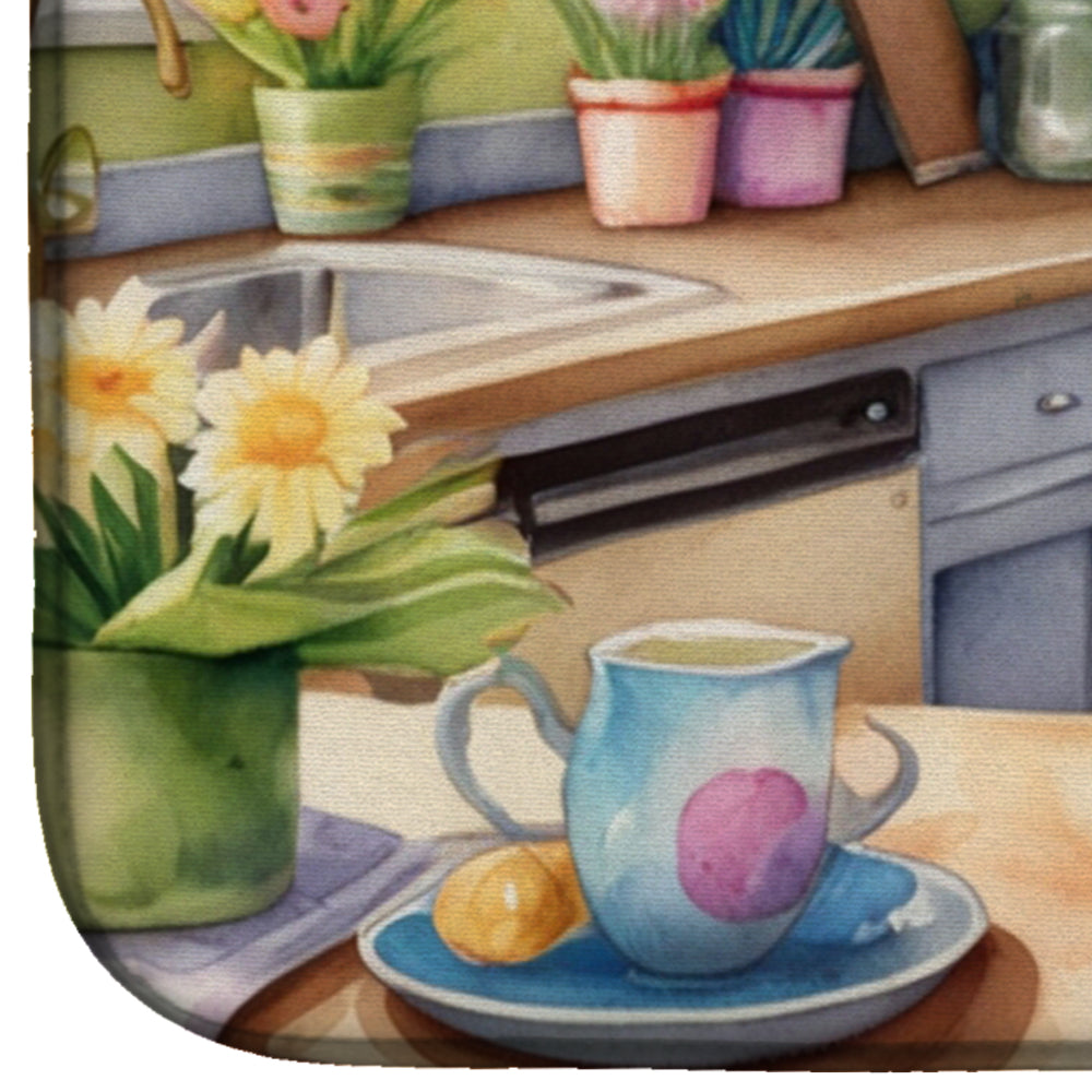 Decorating Easter Goldendoodle Dish Drying Mat Absorbent Dish Drying Mat Pad for Kitchen Counter Dish Drainer Mat for Countertop, 14 x 21", Multicolor