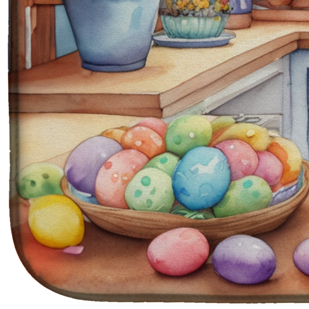 Decorating Easter Gordon Setter Dish Drying Mat Absorbent Dish Drying Mat Pad for Kitchen Counter Dish Drainer Mat for Countertop, 14 x 21", Multicolor