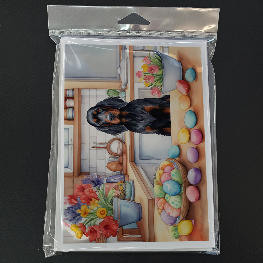 Decorating Easter Gordon Setter Greeting Cards Pack of 8 Blank Cards with Envelopes Whimsical A7 Size 5x7