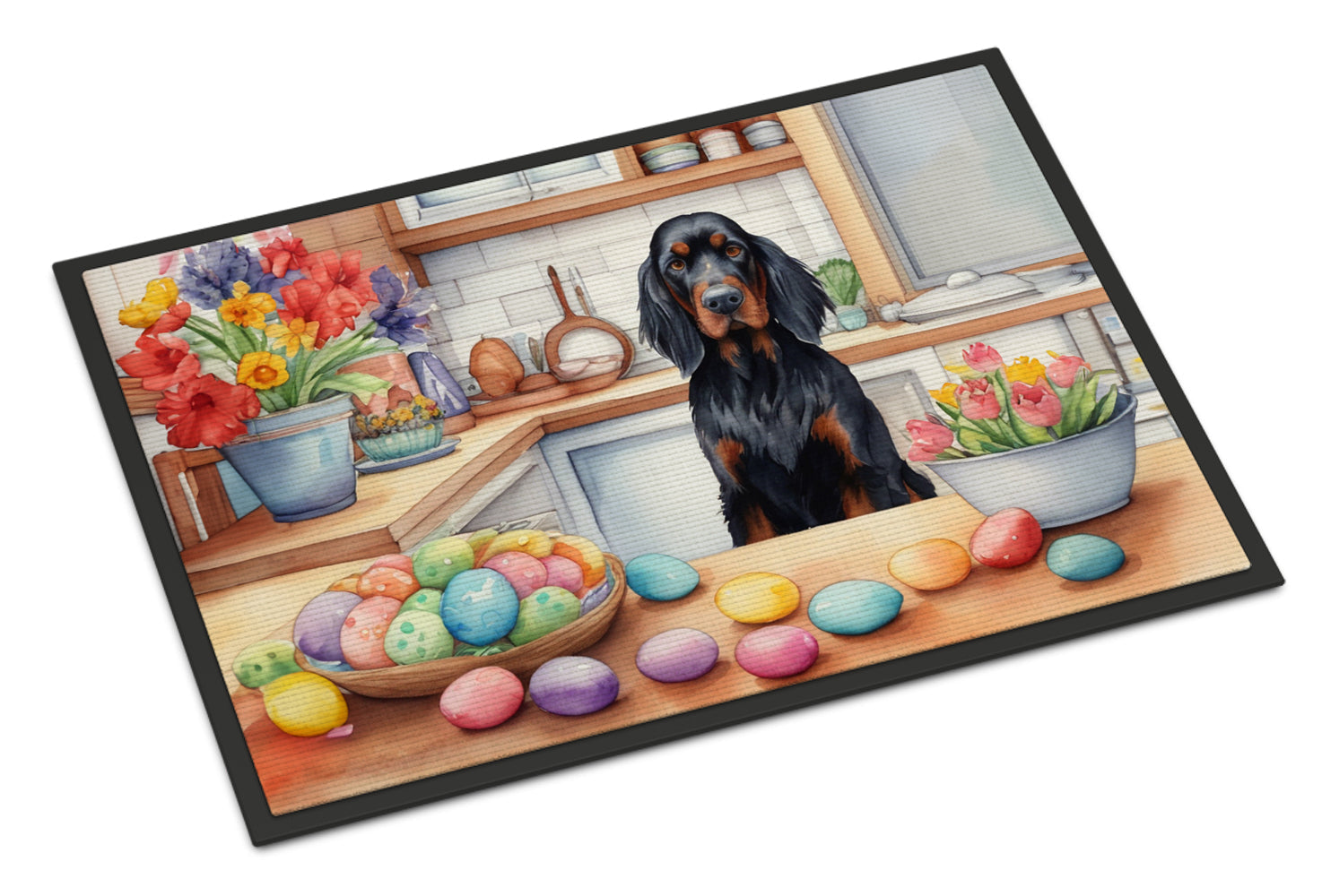Decorating Easter Gordon Setter Doormat Indoor Outdoor 18H X 27W Front Door Mat Rugs for Entryway, Non Slip Washable