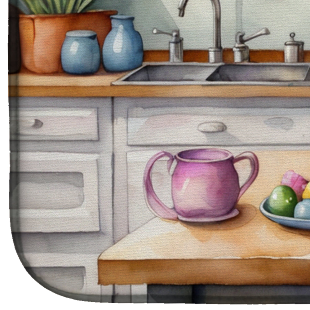 Decorating Easter Great Dane Dish Drying Mat Absorbent Dish Drying Mat Pad for Kitchen Counter Dish Drainer Mat for Countertop, 14 x 21", Multicolor