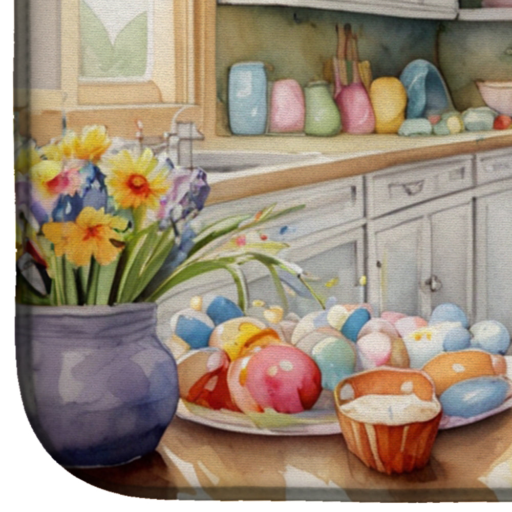 Decorating Easter Great Dane Dish Drying Mat Absorbent Dish Drying Mat Pad for Kitchen Counter Dish Drainer Mat for Countertop, 14 x 21", Multicolor