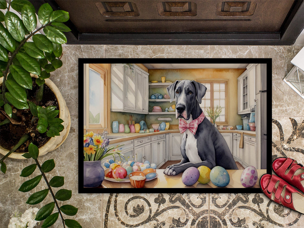 Decorating Easter Great Dane Doormat Indoor Outdoor 24H X 36W Front Door Mat Rugs for Entryway, Non Slip Washable Low Pile,