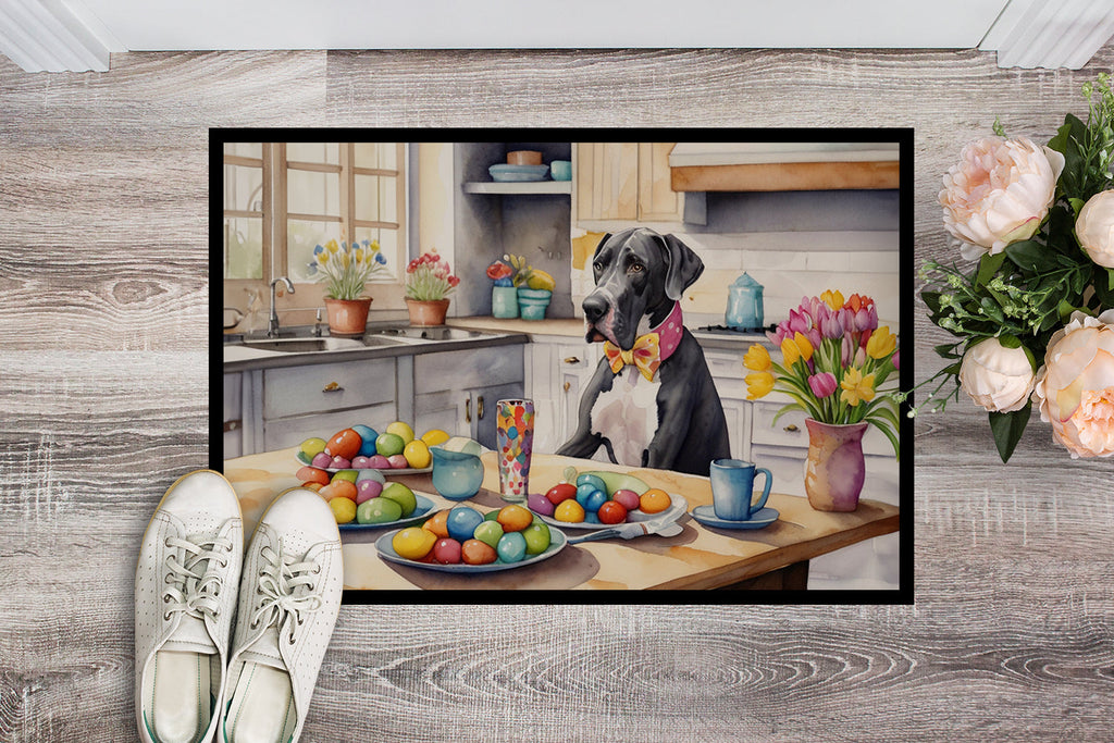 Decorating Easter Great Dane Doormat Indoor Outdoor 24H X 36W Front Door Mat Rugs for Entryway, Non Slip Washable Low Pile,