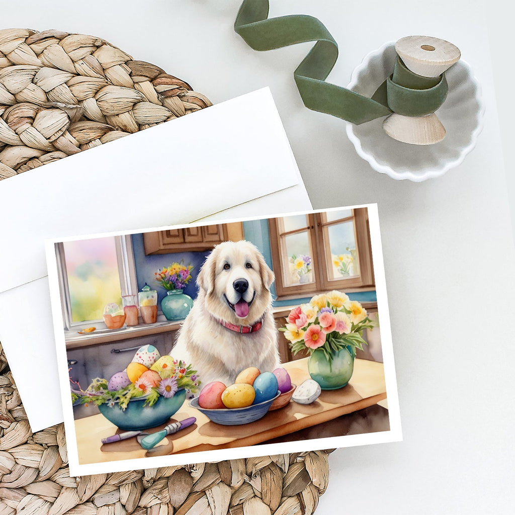 Decorating Easter Great Pyrenees Greeting Cards Pack of 8 Blank Cards with Envelopes Whimsical A7 Size 5x7