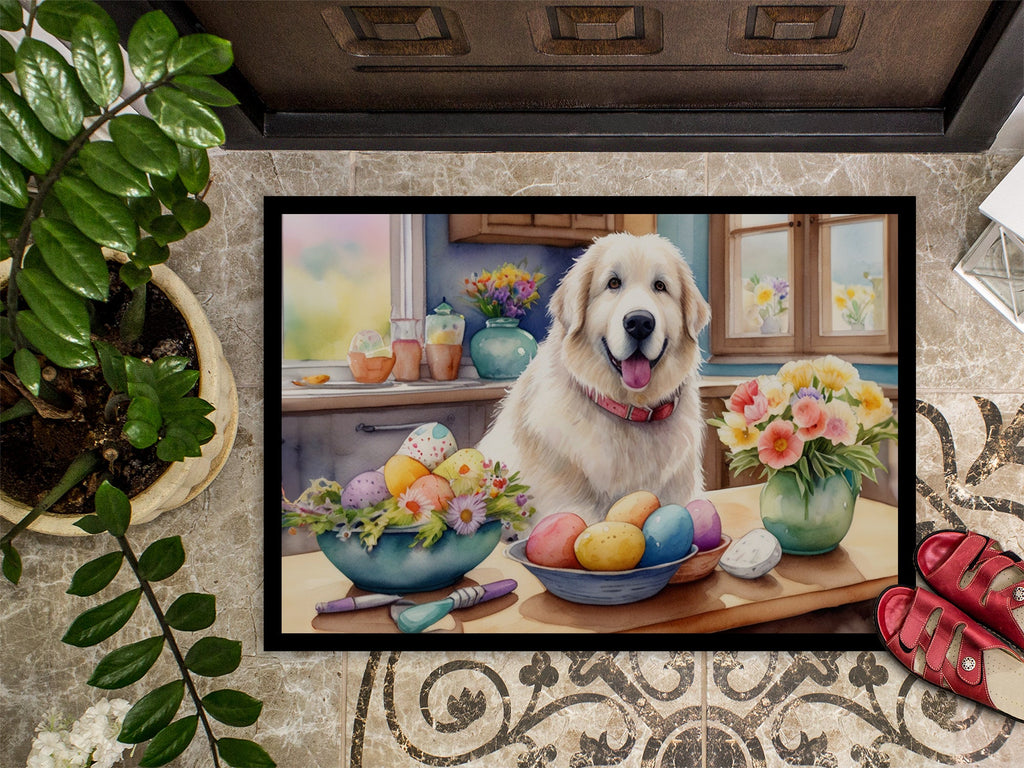 Decorating Easter Great Pyrenees Doormat Indoor Outdoor 18H X 27W Front Door Mat Rugs for Entryway, Non Slip Washable