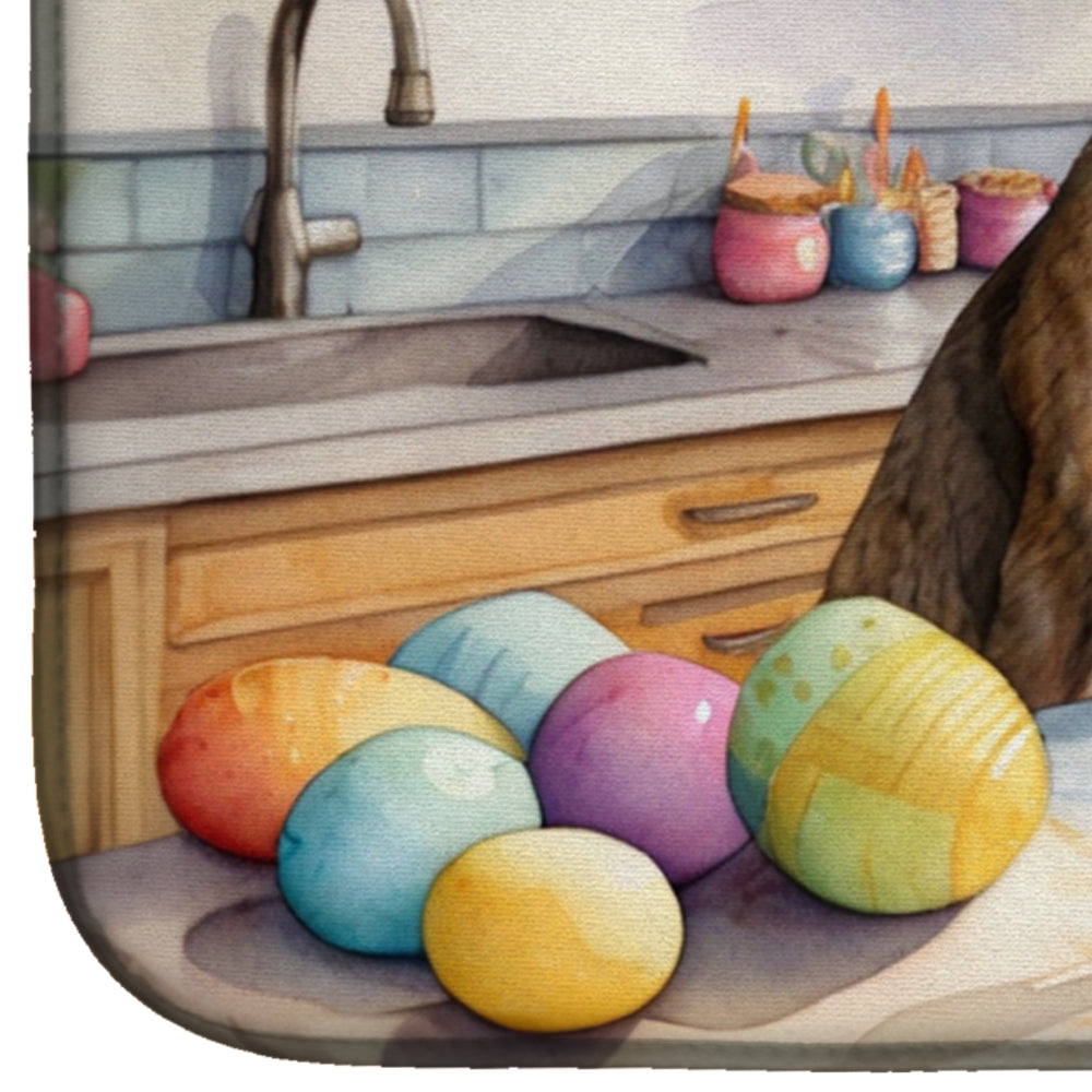 Decorating Easter Greyhound Dish Drying Mat Absorbent Dish Drying Mat Pad for Kitchen Counter Dish Drainer Mat for Countertop, 14 x 21", Multicolor