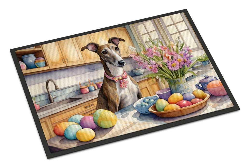 Decorating Easter Greyhound Doormat Indoor Outdoor 24H X 36W Front Door Mat Rugs for Entryway, Non Slip Washable Low Pile,
