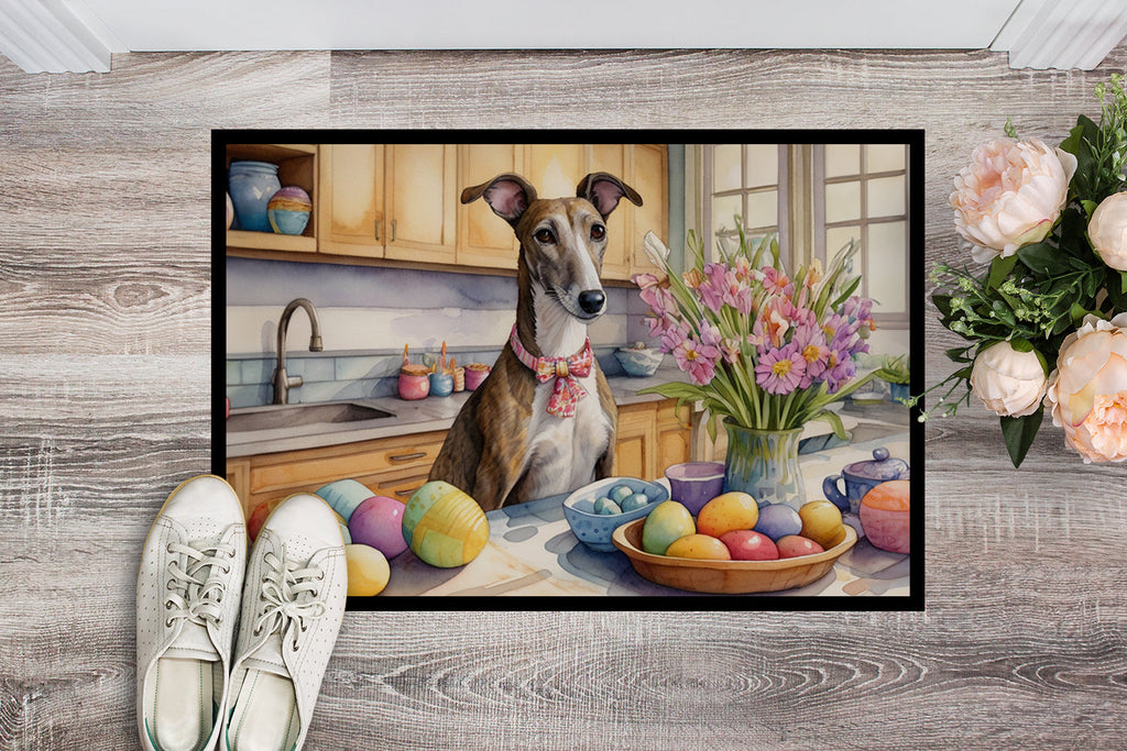 Decorating Easter Greyhound Doormat Indoor Outdoor 24H X 36W Front Door Mat Rugs for Entryway, Non Slip Washable Low Pile,