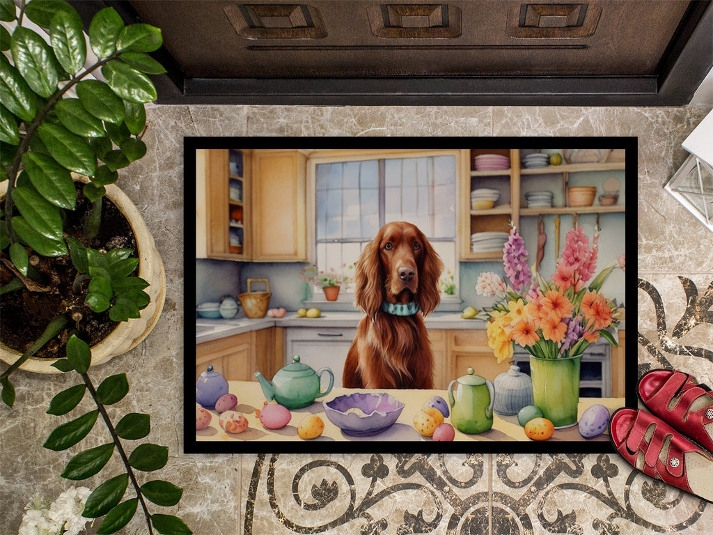 Decorating Easter Irish Setter Doormat Indoor Outdoor 24H X 36W Front Door Mat Rugs for Entryway, Non Slip Washable Low Pile,