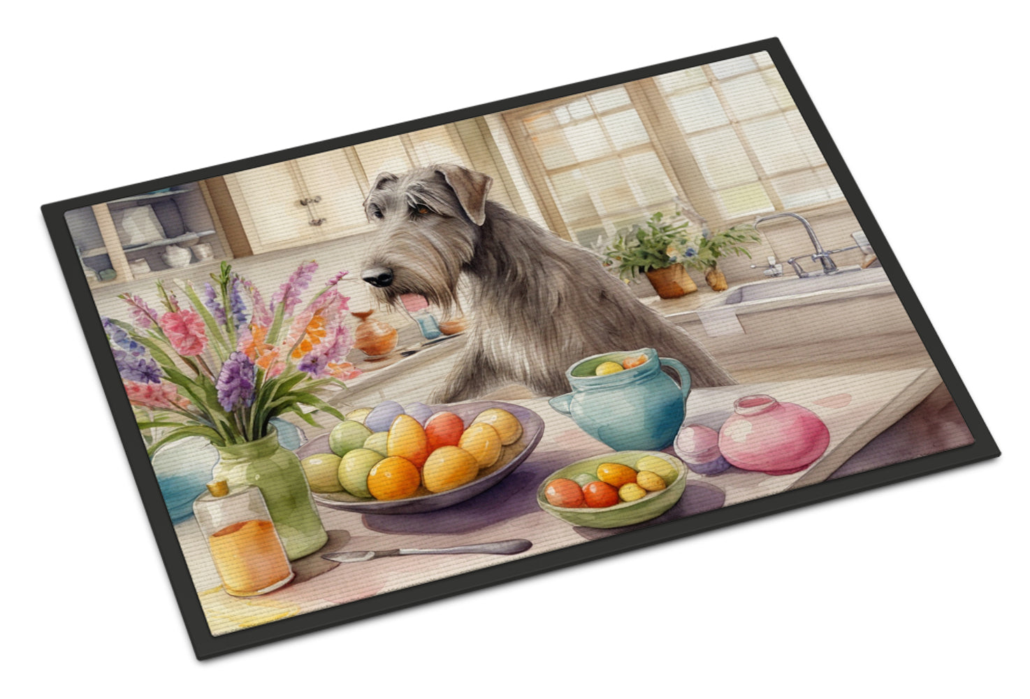 Decorating Easter Irish Wolfhound Doormat Indoor Outdoor 18H X 27W Front Door Mat Rugs for Entryway, Non Slip Washable