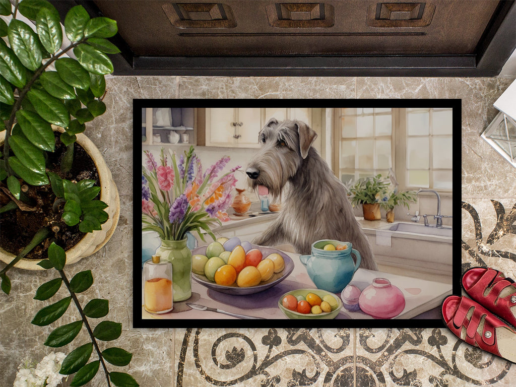 Decorating Easter Irish Wolfhound Doormat Indoor Outdoor 18H X 27W Front Door Mat Rugs for Entryway, Non Slip Washable