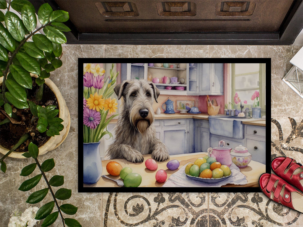 Decorating Easter Irish Wolfhound Doormat Indoor Outdoor 18H X 27W Front Door Mat Rugs for Entryway, Non Slip Washable