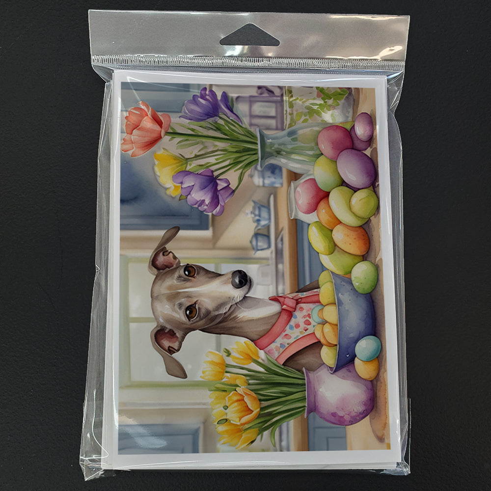 Decorating Easter Italian Greyhound Greeting Cards Pack of 8 Blank Cards with Envelopes Whimsical A7 Size 5x7