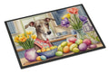Decorating Easter Italian Greyhound Doormat Indoor Outdoor 18H X 27W Front Door Mat Rugs for Entryway, Non Slip Washable
