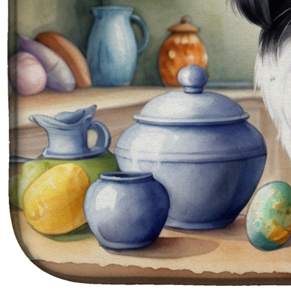 Decorating Easter Japanese Chin Dish Drying Mat Absorbent Dish Drying Mat Pad for Kitchen Counter Dish Drainer Mat for Countertop, 14 x 21", Multicolor