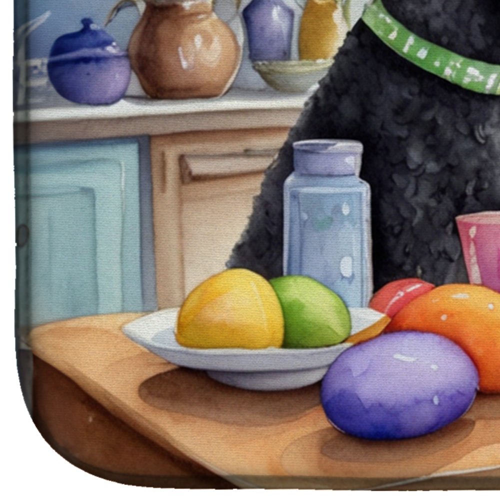 Decorating Easter Kerry Blue Terrier Dish Drying Mat Absorbent Dish Drying Mat Pad for Kitchen Counter Dish Drainer Mat for Countertop, 14 x 21", Multicolor