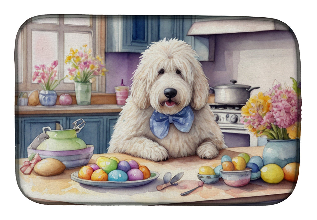 Decorating Easter Komondor Dish Drying Mat Absorbent Dish Drying Mat Pad for Kitchen Counter Dish Drainer Mat for Countertop, 14 x 21", Multicolor