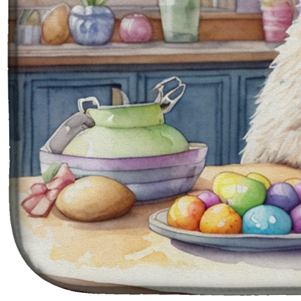 Decorating Easter Komondor Dish Drying Mat Absorbent Dish Drying Mat Pad for Kitchen Counter Dish Drainer Mat for Countertop, 14 x 21", Multicolor
