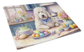 Decorating Easter Komondor Cutting Board Tempered Glass Kitchen Cutting Surface, Heat Resistant Chopping, Non-Slip Feet, Food Prep & Serving