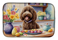 Decorating Easter Labradoodle Dish Drying Mat Absorbent Dish Drying Mat Pad for Kitchen Counter Dish Drainer Mat for Countertop, 14 x 21", Multicolor