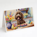Decorating Easter Labradoodle Greeting Cards Pack of 8 Blank Cards with Envelopes Whimsical A7 Size 5x7
