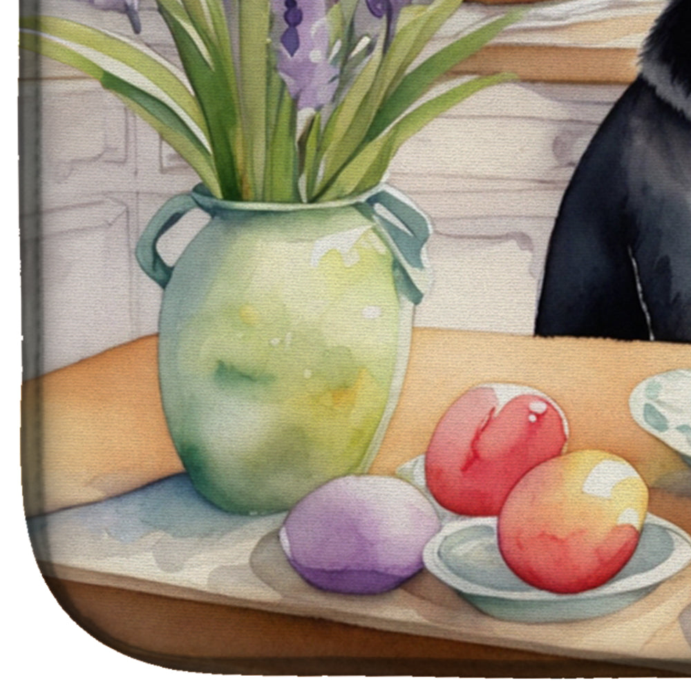 Decorating Easter Black Labrador Retriever Dish Drying Mat Absorbent Dish Drying Mat Pad for Kitchen Counter Dish Drainer Mat for Countertop, 14 x 21", Multicolor
