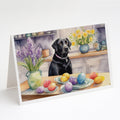 Decorating Easter Black Labrador Retriever Greeting Cards Pack of 8 Blank Cards with Envelopes Whimsical A7 Size 5x7