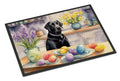 Decorating Easter Black Labrador Retriever Doormat Indoor Outdoor 24H X 36W Front Door Mat Rugs for Entryway, Non Slip Washable Low Pile,