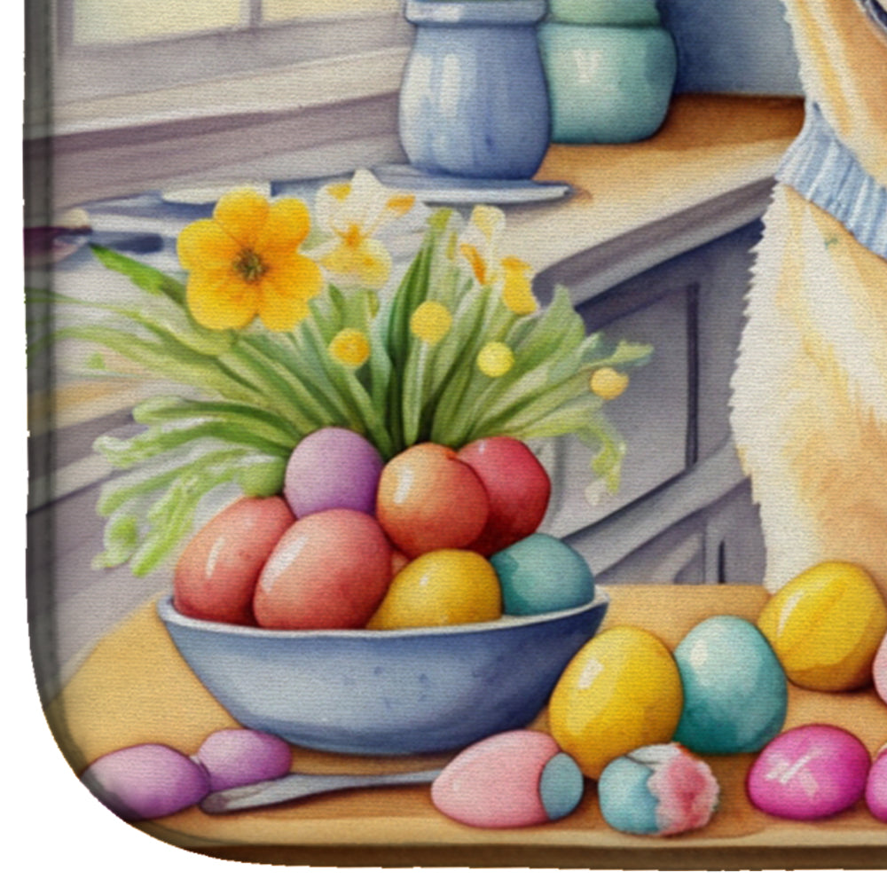 Decorating Easter Yellow Labrador Retriever Dish Drying Mat Absorbent Dish Drying Mat Pad for Kitchen Counter Dish Drainer Mat for Countertop, 14 x 21", Multicolor