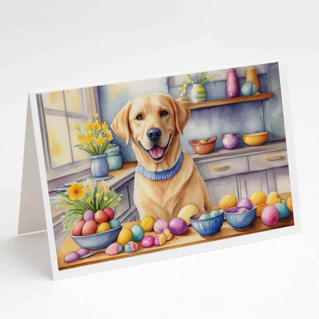 Decorating Easter Yellow Labrador Retriever Greeting Cards Pack of 8 Blank Cards with Envelopes Whimsical A7 Size 5x7