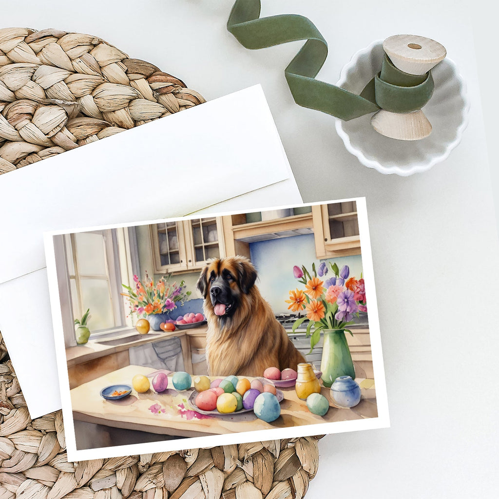 Decorating Easter Leonberger Greeting Cards Pack of 8 Blank Cards with Envelopes Whimsical A7 Size 5x7
