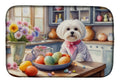 Decorating Easter Maltese Dish Drying Mat Absorbent Dish Drying Mat Pad for Kitchen Counter Dish Drainer Mat for Countertop, 14 x 21", Multicolor